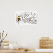 Vintage Christmas Town Poster (Küche)