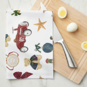 Vintage Christmas Toys Pattern Geschirrtuch (Viertel Falte)