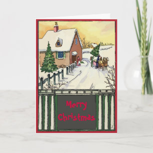 Vintage Christmas Tree bearbeiten Text Feiertagskarte