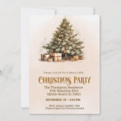 Vintage Christmas Tree Boho Party Einladung (Vorderseite)