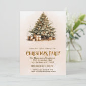 Vintage Christmas Tree Boho Party Einladung (Stehend Vorderseite)