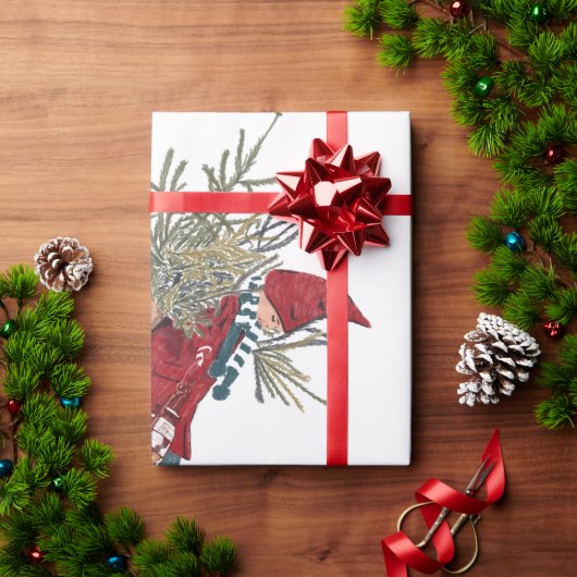 Vintage Christmas Tree Carrier Wrapping Paper Geschenkpapier (Feiertagsgeschenk)
