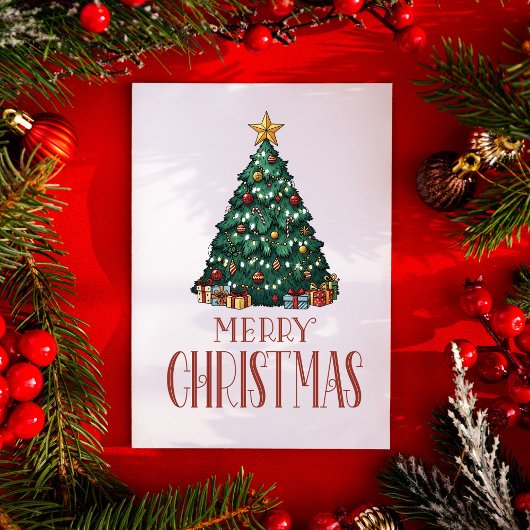 Vintage Christmas Tree Classic  Feiertagskarte