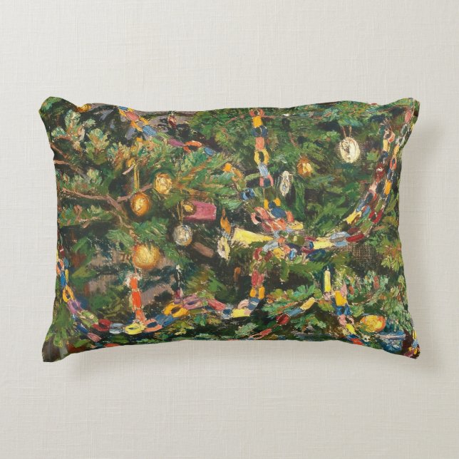 Vintage Christmas Tree Close-up Dekokissen (Vorderseite)