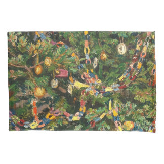 Vintage Christmas Tree Close-up Kissenbezug