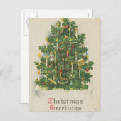 Vintage Christmas Tree Grüße Feiertagspostkarte (Vorne/Hinten)