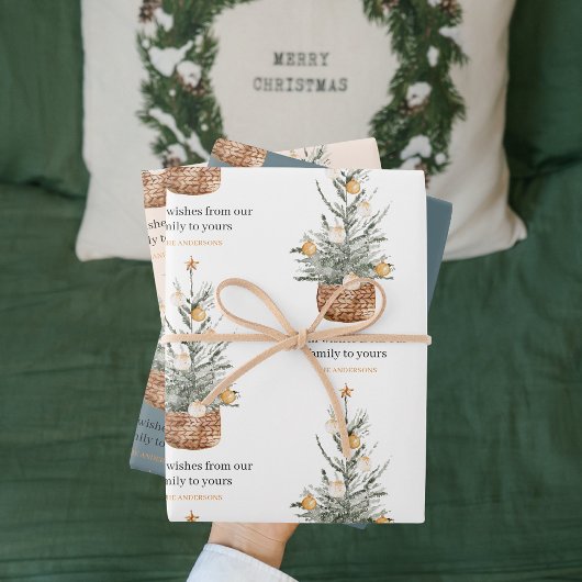 Vintage Christmas Tree | Happy Holiday  Geschenkpapier Set