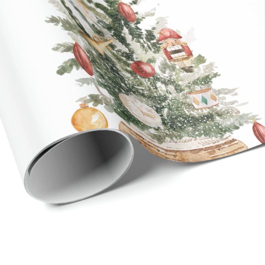 Vintage Christmas Tree | Merry Christmas Geschenkpapier (Rolleneckpunkt)