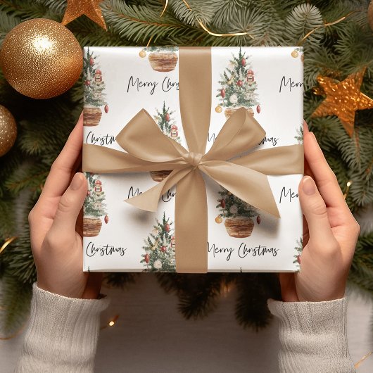 Vintage Christmas Tree | Merry Christmas Geschenkpapier