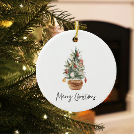 Vintage Christmas Tree | Merry Christmas  Keramik Ornament