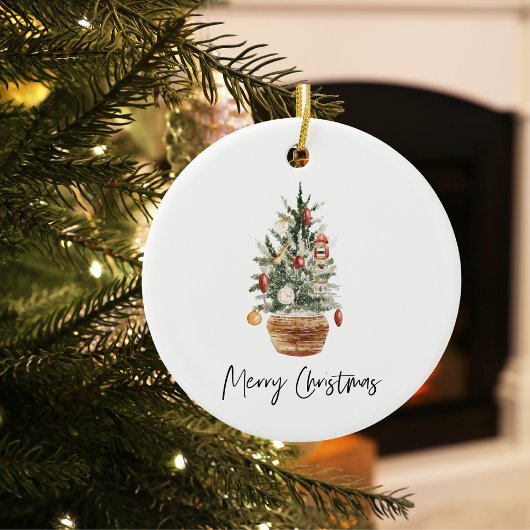 Vintage Christmas Tree | Merry Christmas Keramik Ornament