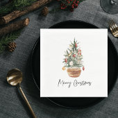 Vintage Christmas Tree | Merry Christmas Serviette