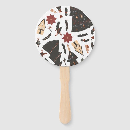 Vintage Christmas Tree Poinsettia Fächer (Vorderseite)