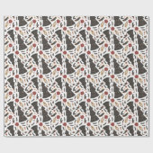 Vintage Christmas Tree Poinsettia Geschenkpapier (Flach)