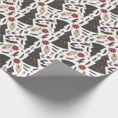 Vintage Christmas Tree Poinsettia Geschenkpapier (Ecke)