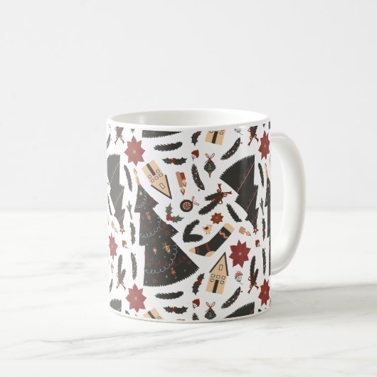 Vintage Christmas Tree Poinsettia Kaffeetasse (VorderseiteRechts)