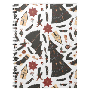 Vintage Christmas Tree Poinsettia Notizblock