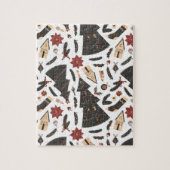 Vintage Christmas Tree Poinsettia Puzzle (Vertikal)