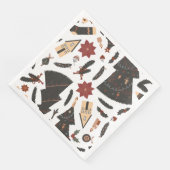 Vintage Christmas Tree Poinsettia Serviette (Ecke)