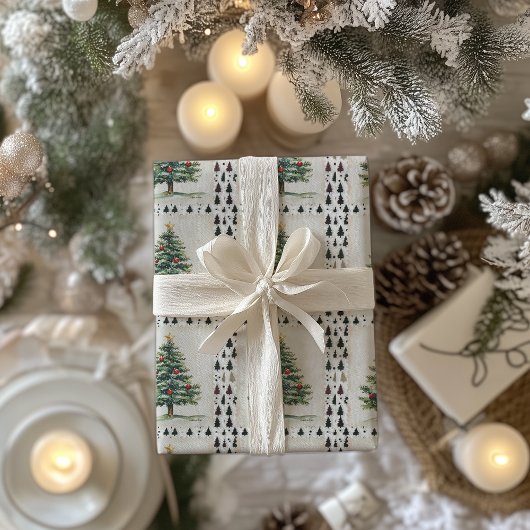 Vintage Christmas Tree Postage Briefmarke Geschenkpapier