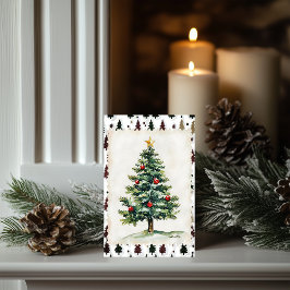 Vintage Christmas Tree Postage Briefmarke Karte
