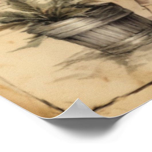 Vintage Christmas Tree Poster (Ecke)