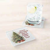 Vintage Christmas Tree Untersetzer (Schrägansicht)