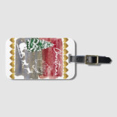Vintage Christmas Trees Gepäckanhänger (Vorderseite (Horizontal))