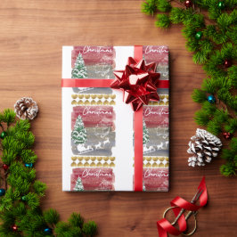 Vintage Christmas trees Geschenkpapier