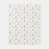 Vintage Christmas Trees & Hearts Fleece Blanket (Vorderseite)