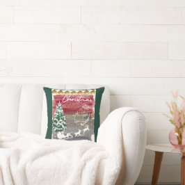 Vintage Christmas trees Kissen
