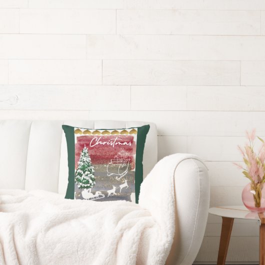 Vintage Christmas trees Kissen (Liege)