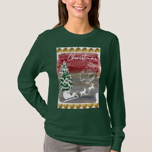 Vintage Christmas trees T-Shirt (Vorderseite)