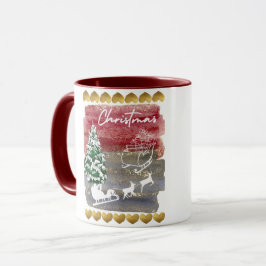 Vintage Christmas trees Tasse
