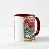 Vintage Christmas trees Tasse (VorderseiteRechts)