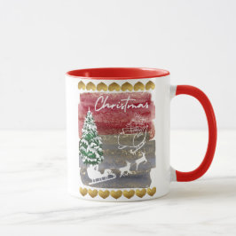Vintage Christmas trees Tasse