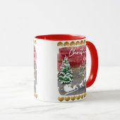 Vintage Christmas trees  Tasse (VorderseiteRechts)