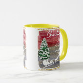 Vintage Christmas trees  Tasse (VorderseiteRechts)