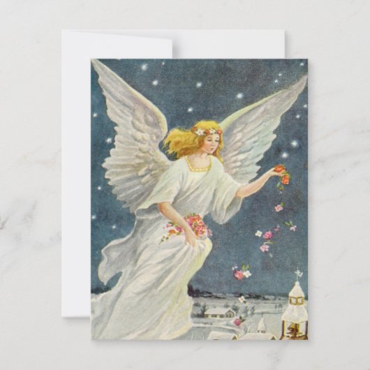 Vintage Christmas Viktorianisch Angels Einladung (Vorderseite)