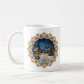 Vintage Christmas Village Doily Kaffeetasse (Links)