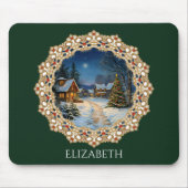 Vintage Christmas Village Doily Mousepad (Vorne)