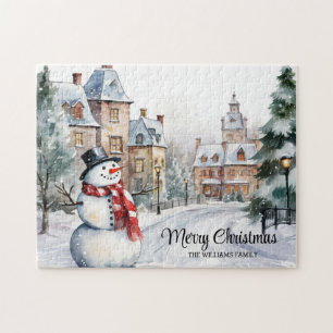 Vintage Christmas Village Szene Puzzle