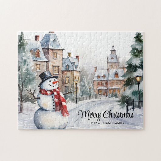 Vintage Christmas Village Szene Puzzle (Horizontal)