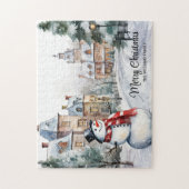 Vintage Christmas Village Szene Puzzle (Vertikal)