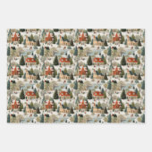 Vintage Christmas Village Wrapping Paper Geschenkpapier Set (Vorderseite 2)