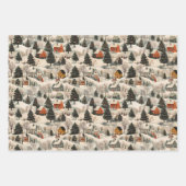 Vintage Christmas Village Wrapping Paper Geschenkpapier Set (Vorderseite 3)