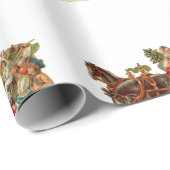 Vintage Christmas, Vintage Horse Drawn Christmas,  Geschenkpapier (Rolleneckpunkt)