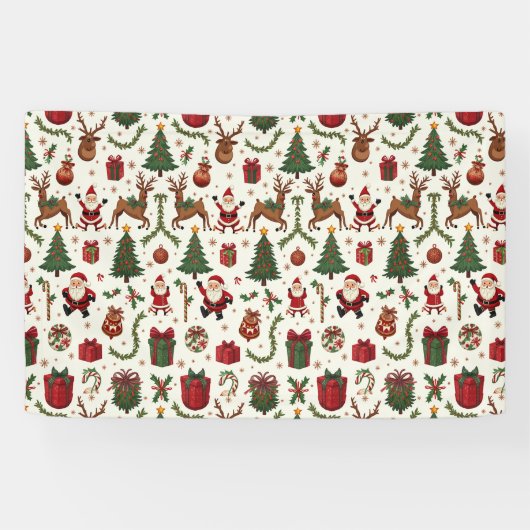 Vintage Christmas Vinyl Banner (Horizontal)