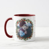 Vintage Christmas Window and Holly Photo Mug Tasse (Links)