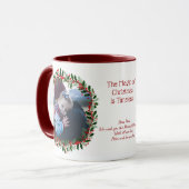 Vintage Christmas Window and Holly Photo Mug Tasse (Vorderseite Links)